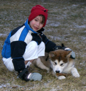 Kosmo the puppy with his boy Kai!