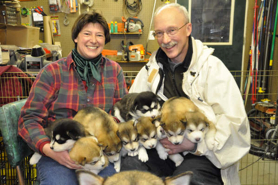 Karina and Tim pose with Aurie's litter, 2009